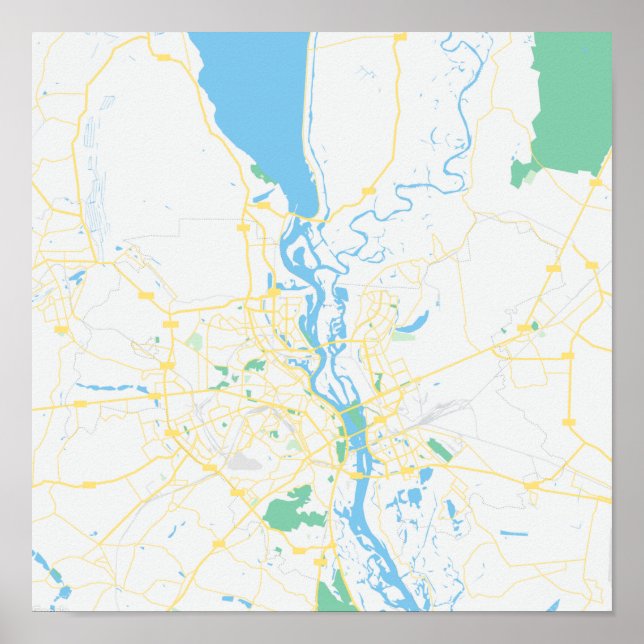 Karta i Kiev, Ukraina Poster (Framsidan)