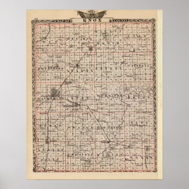 Karta i Knox County Poster (Framsidan)