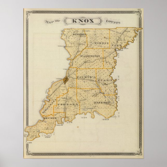 Karta i Knox County Poster (Framsidan)