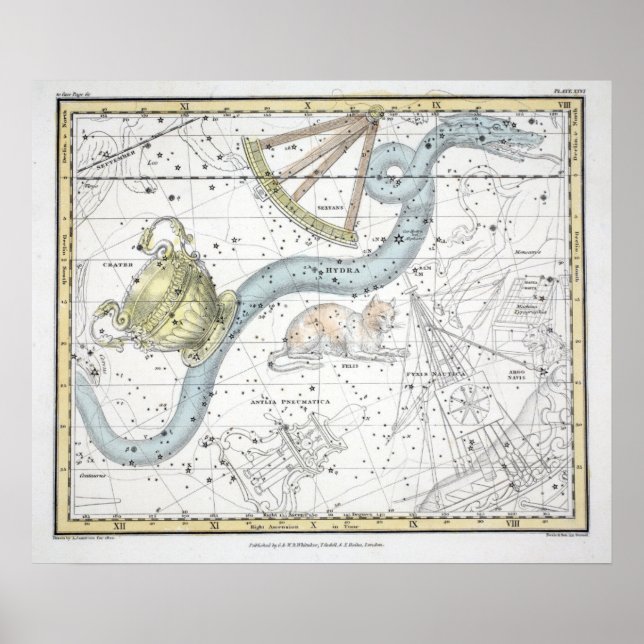 Karta i konstellationsplattan XXVI Poster (Framsidan)