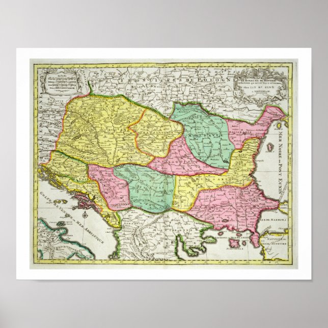 Karta i Konungariket Ungern och Stater som Poster (Framsidan)