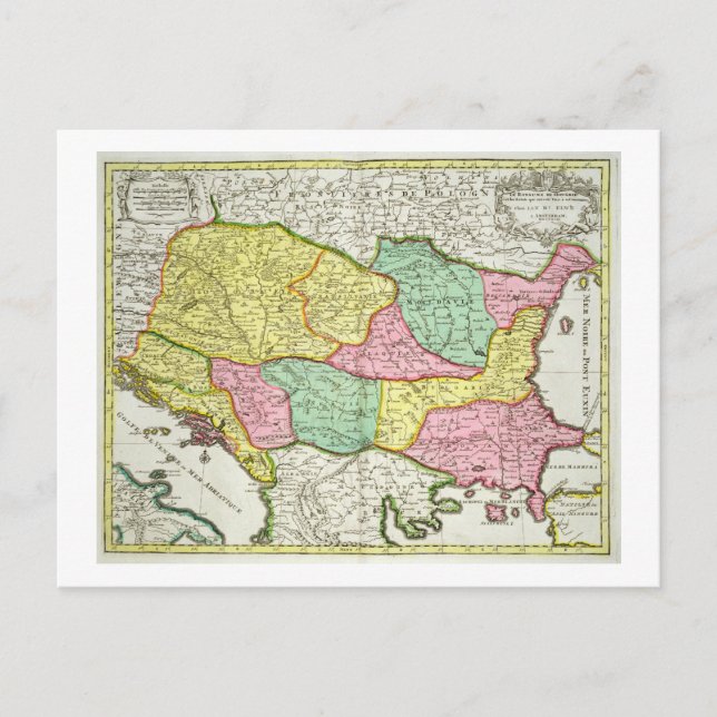 Karta i Konungariket Ungern och Stater som Vykort (Framsida)