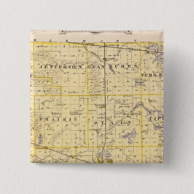 Karta i Kosciusko län Knapp (Framsida)