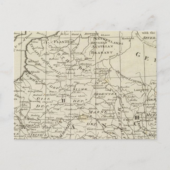 KARTA i KRIG i FRANKRIKE Vykort (Framsida)