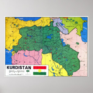 Karta i Kurdistan Poster
