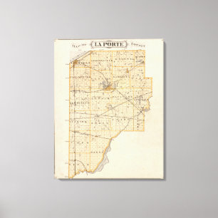 Karta i La Porte County Canvastryck