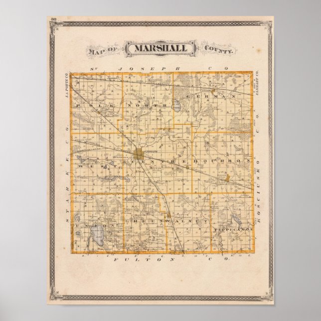 Karta i länet Marshall Poster (Framsidan)