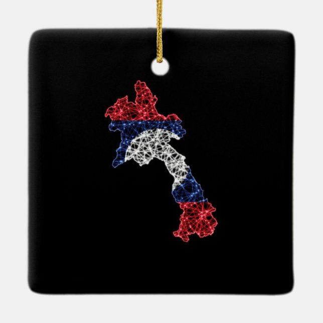 Karta i Laos, Polygonnätredskapet karta Julgransprydnad Keramik (Baksida)