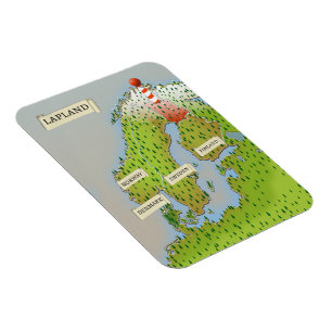 Karta i Lappland Magnet