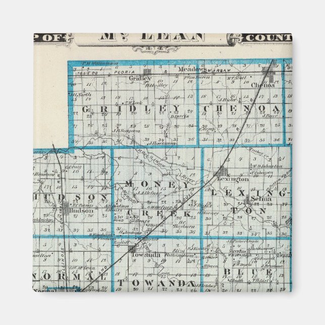 Karta i Lean County och Le Roy Magnet (Framsidan)