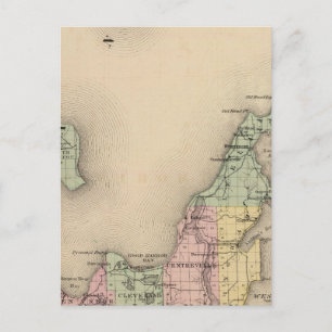 Karta i Leelanau County, Michigan Vykort