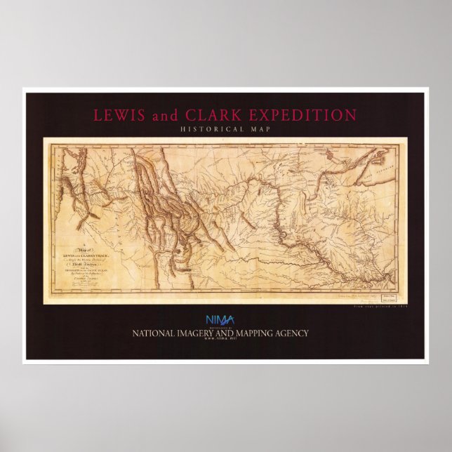 Karta i Lewis- och Clark Expedition Poster (Framsidan)