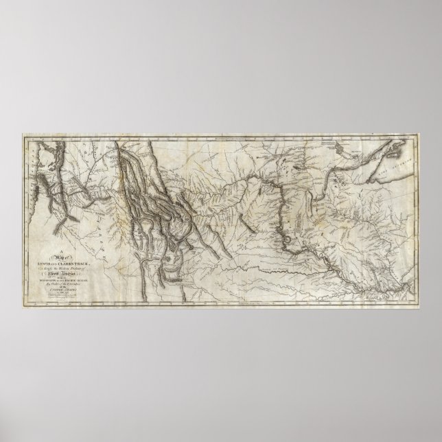 Karta i Lewis och Clark Track 2 Poster (Framsidan)