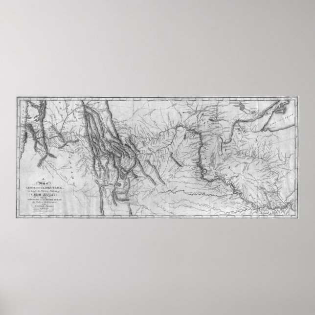 Karta i Lewis och Clarks spår[1814] Poster (Framsidan)