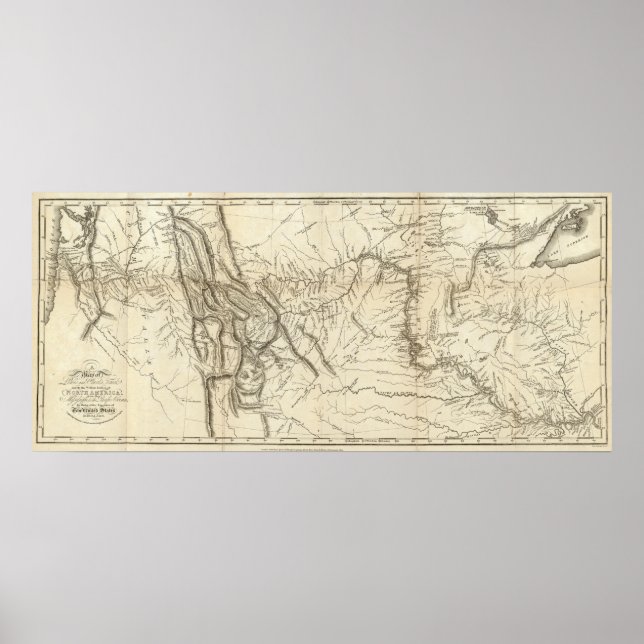 Karta i Lewis och Clark's Track Poster (Framsidan)