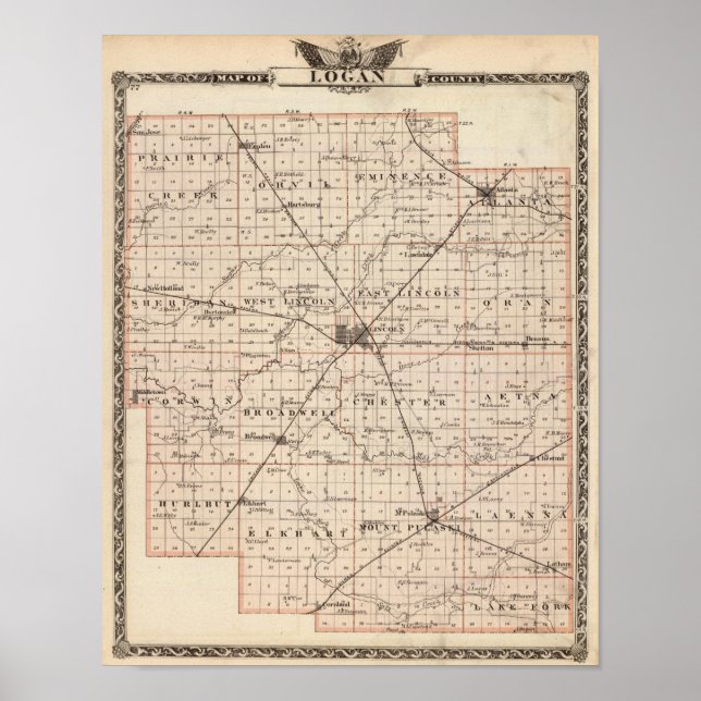 Karta i Logan County Poster (Framsidan)