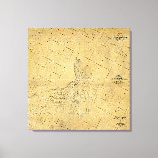 Karta i Los Angeles Canvastryck (Framsida)
