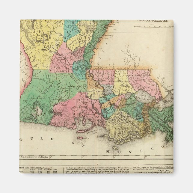 Karta i Louisiana Magnet (Framsidan)