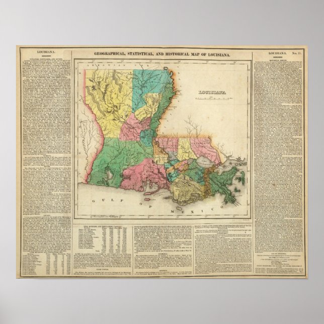 Karta i Louisiana Poster (Framsidan)