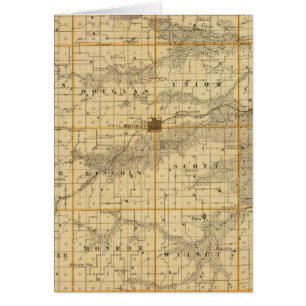 Karta i Madison County, delstaten Iowa Hälsningskort