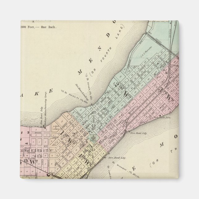 Karta i Madison, Wisconsin Magnet (Framsidan)