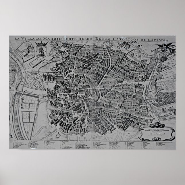 Karta i Madrid Poster (Framsidan)