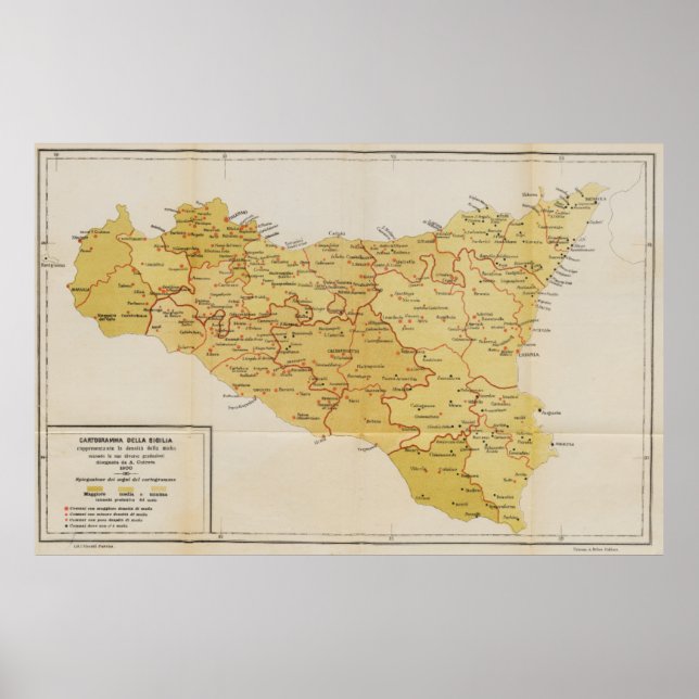 Karta i maffiaverksamheten på Sicilien Italien 190 Poster (Framsidan)