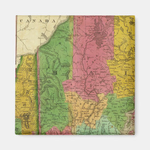 Karta i Maine, New Hampshire och Vermont Magnet