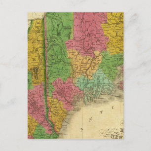 Karta i Maine, New Hampshire och Vermont Vykort