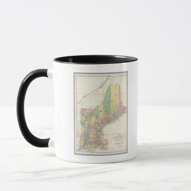 Karta i Maine, New Hampshire, Vermont Mugg (Vänster)