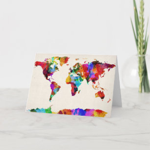 Karta i målningen av Abstrakten World Map Kort
