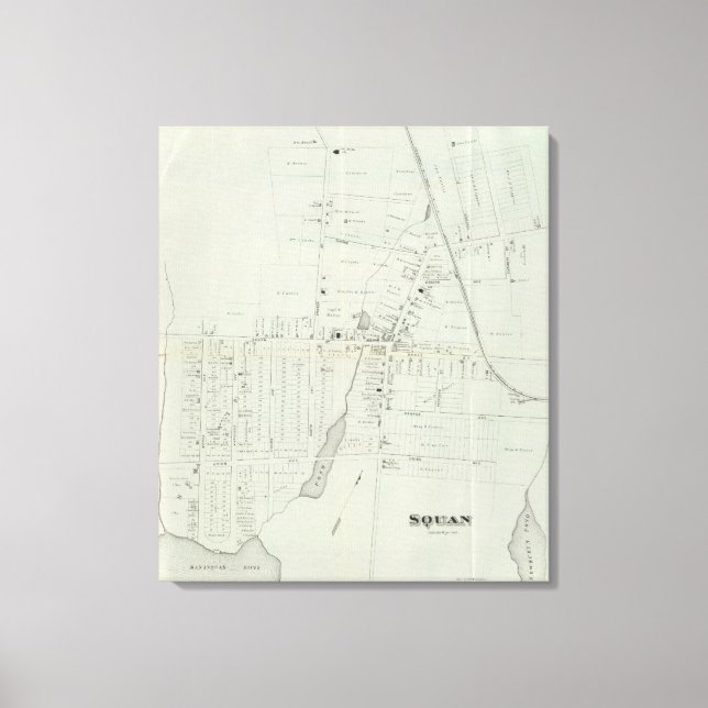Karta i Manasquan, New jersey Canvastryck (Framsida)