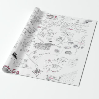 Karta i Manuscript Earth Wrapping Papper Presentpapper