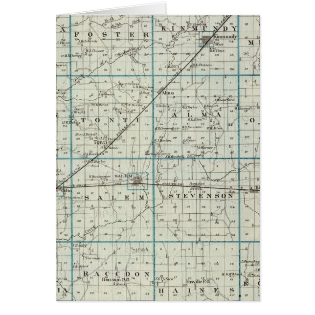 Karta i Marion County Hälsningskort (Framsidan)