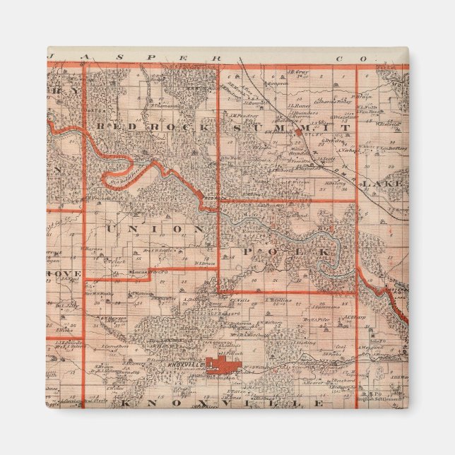 Karta i Marion County, Iowa Magnet (Framsidan)