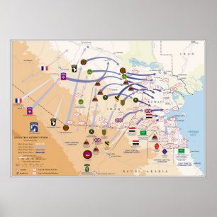 Karta i markoperationer i operation Desert Storm Poster
