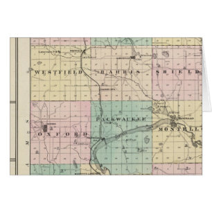 Karta i Marquette County & Westfield Hälsningskort
