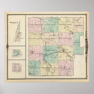 Karta i Marquette County & Westfield Poster