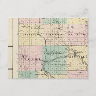 Karta i Marquette County & Westfield Vykort