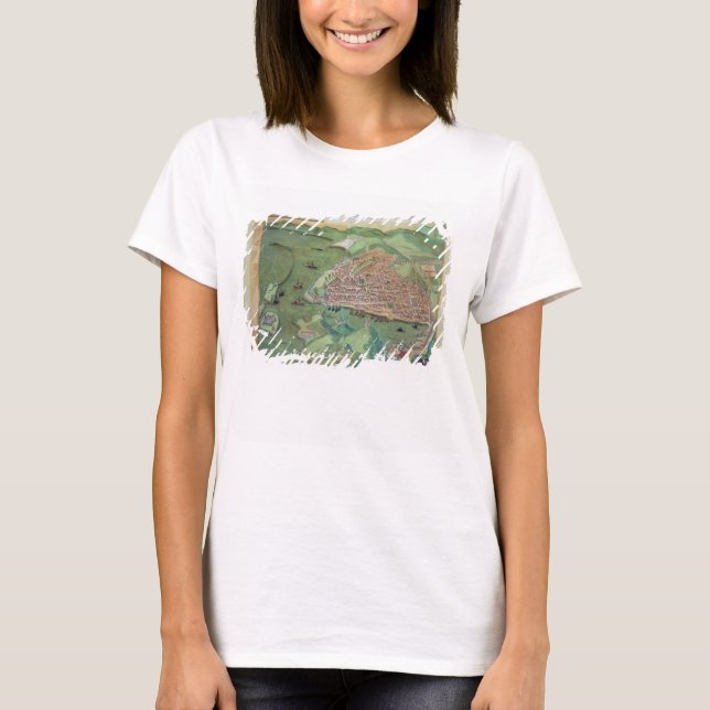 Karta i Marseilles, från Civitates Orbis Terrarum Tee (Framsida)