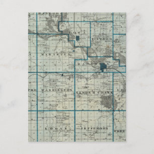 Karta i Marshall County, delstaten Iowa Vykort