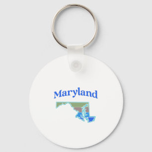 Karta i Maryland Nyckelring