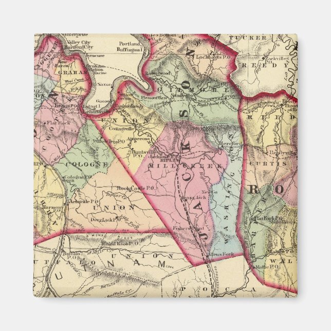 Karta i Mason, Jackson, Roane County Magnet (Framsidan)