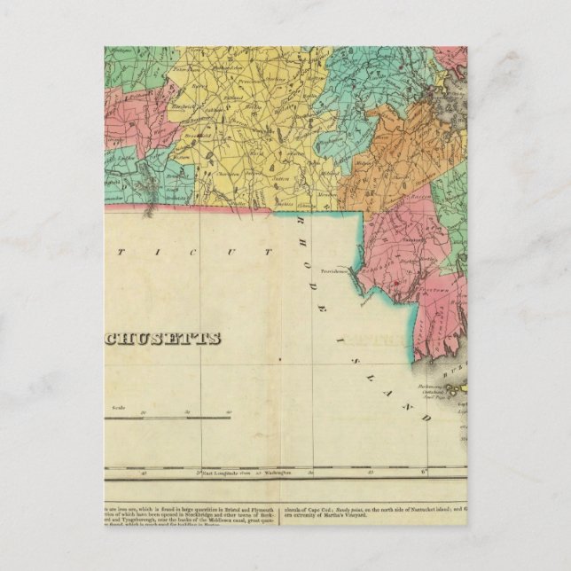 Karta i Massachusetts Vykort (Framsida)