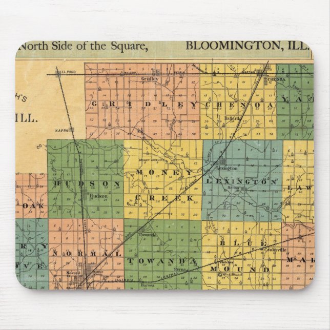 Karta i McLean County, Illinois 1886 Musmatta (Framsidan)