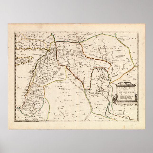 Karta i Mellan östern (1651) Poster (Framsidan)