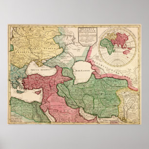 Karta i Mellan östern (1712) Poster