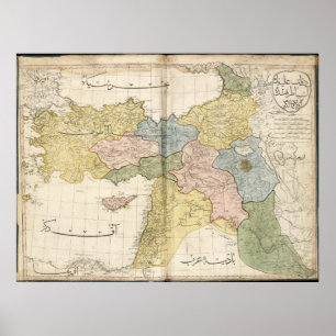 Karta i Mellan östern från Cedid Atlas (1803) Poster