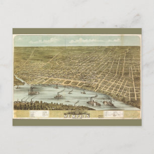 Karta i Memphis Tennessee (1870) Vykort