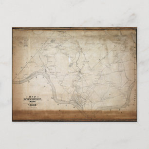 Karta i Methuen Massachusetts 1846 Vykort